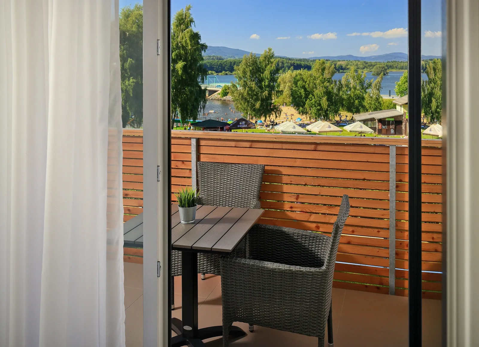Balkon s výhledem na Lipno